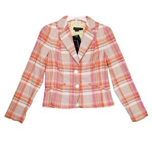 NWT Vtg Garfield & Marks Womyn Women's 4 Plaid Blazer Jacket $216 Preppy Classic